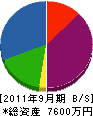 野村造園土木 貸借対照表 2011年9月期