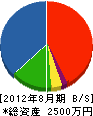 近藤電設 貸借対照表 2012年8月期