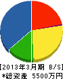 藤田建設 貸借対照表 2013年3月期