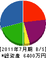 藤原工業 貸借対照表 2011年7月期