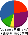 三栄電気工事 貸借対照表 2012年3月期