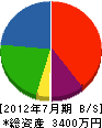 暁電設工業 貸借対照表 2012年7月期