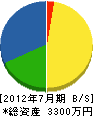 阪神鋼業所 貸借対照表 2012年7月期