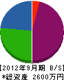 六川設備 貸借対照表 2012年9月期