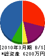 細川工務店 貸借対照表 2010年3月期