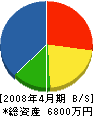大島材木店 貸借対照表 2008年4月期