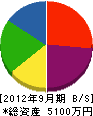 塚本水道 貸借対照表 2012年9月期