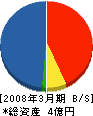 関西ネオ 貸借対照表 2008年3月期