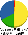 加賀城建設 貸借対照表 2012年6月期