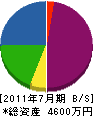 森田石材店 貸借対照表 2011年7月期