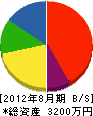 菅原電気工事 貸借対照表 2012年8月期