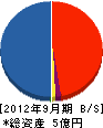 万田建設 貸借対照表 2012年9月期
