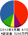 江森土建 貸借対照表 2012年9月期