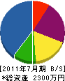 新井組 貸借対照表 2011年7月期