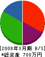 徳島塗装店 貸借対照表 2008年3月期