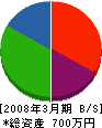 徳島塗装店 貸借対照表 2008年3月期 徳島塗装店 貸借対照表 2008年3月期