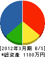 笠井管工事 貸借対照表 2012年3月期