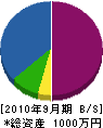 竹内組 貸借対照表 2010年9月期