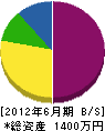 保田工業所 貸借対照表 2012年6月期