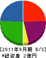 守田工業 貸借対照表 2011年9月期