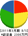 長津配管 貸借対照表 2011年3月期