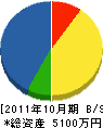 篠原建設 貸借対照表 2011年10月期