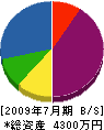 渡邊匠建設 貸借対照表 2009年7月期