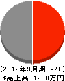 和田産業 損益計算書 2012年9月期