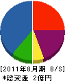 長崎海事工業 貸借対照表 2011年8月期