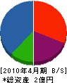 野島製材所 貸借対照表 2010年4月期
