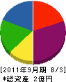暁電気工業 貸借対照表 2011年9月期