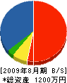 加藤園芸 貸借対照表 2009年8月期