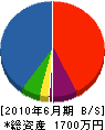 安部電気工事 貸借対照表 2010年6月期 安部電気工事 貸借対照表 2010年6月期