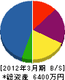 小嶋組 貸借対照表 2012年3月期