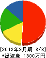 元木喜一郎工務店 貸借対照表 2012年9月期