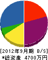 長井土木 貸借対照表 2012年9月期