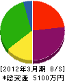 鎌田組 貸借対照表 2012年3月期