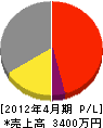 小野澤工業 損益計算書 2012年4月期