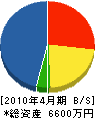 大田技建工業 貸借対照表 2010年4月期