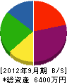 池田電機工業 貸借対照表 2012年9月期