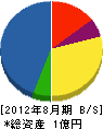昇陽電機 貸借対照表 2012年8月期