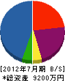 横瀬造園土木 貸借対照表 2012年7月期