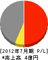 新栄鉄工 損益計算書 2012年7月期