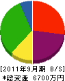 太田建設工業 貸借対照表 2011年9月期
