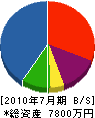 竹田工務店 貸借対照表 2010年7月期