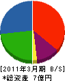 精研医科工業 貸借対照表 2011年3月期