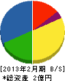 ヤマナカ電気工事 貸借対照表 2013年2月期
