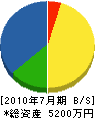島田工務店 貸借対照表 2010年7月期