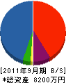 金沢電気 貸借対照表 2011年9月期