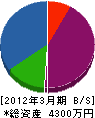 稲田建設 貸借対照表 2012年3月期